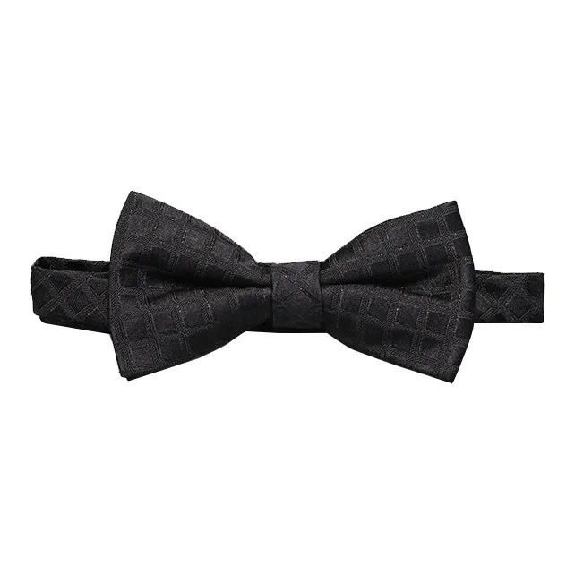 GOLDLION Mulberry Silk Bow Tie Men's Black-6