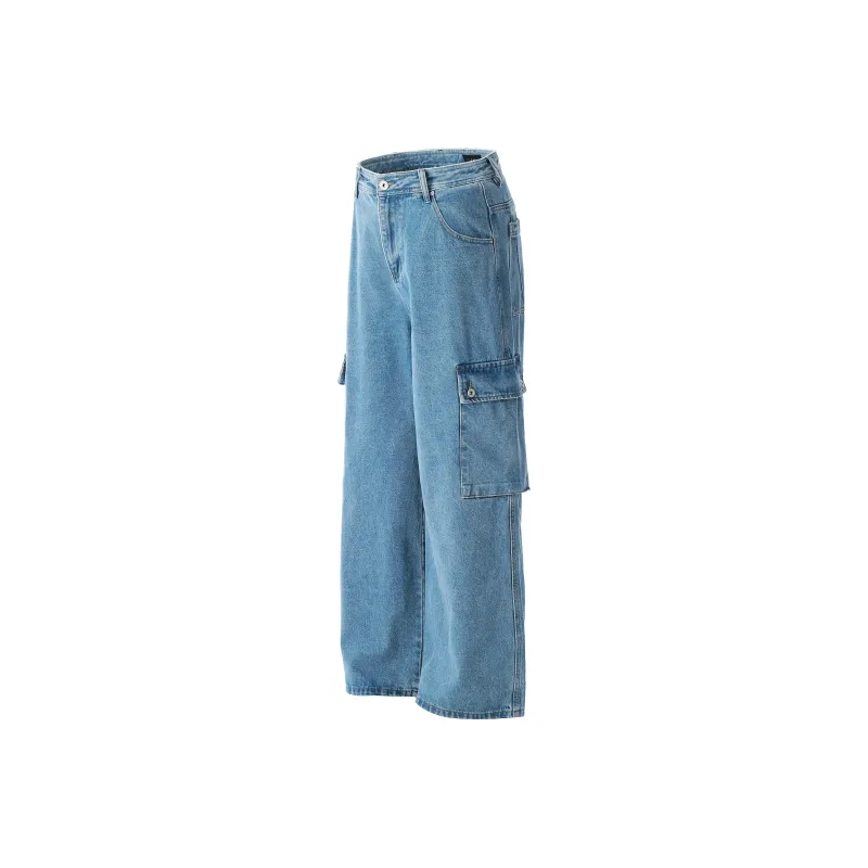 HEIYIXIANSHENG Cargo Pants Unisex Blue-1