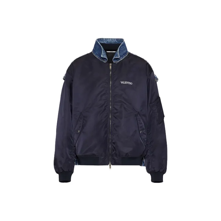 Valentino Logo Printed Zip Up Bomber Jacket-0