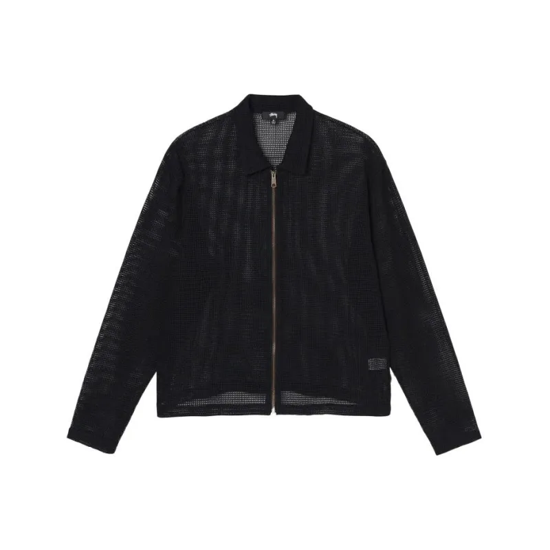 Stussy Cotton Mesh Zip Long Sleeve Shirt-5
