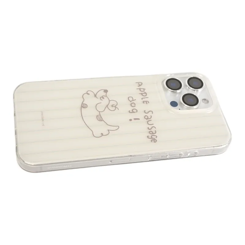 Wei Xin Acrylic Material Stripes Puppy Phone Cases Compatible With IPhone 16/15 Pro Max/Apple 13/14 Pro/Max-3