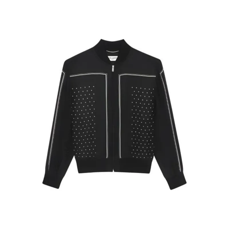 SAINT LAURENT Polka dot Pattern Bomber Jacket-0