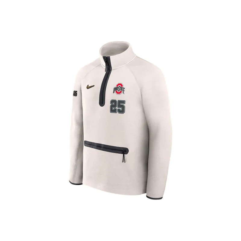 Nike Ohio State Buckeyes 2025 College Football Playoff Media Day Tech Fleece Men's Nike Nfl 1/2 Zip Top-0