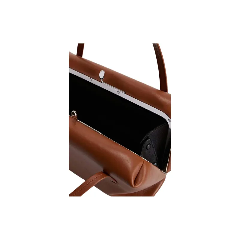 JIL SANDER Goji Cow Leather Handbag, Shoulder Bag Trumpets Women's Brown-2