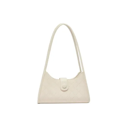 Three Blessings PU Shoulder Bag Medium Size Women's Ivory White