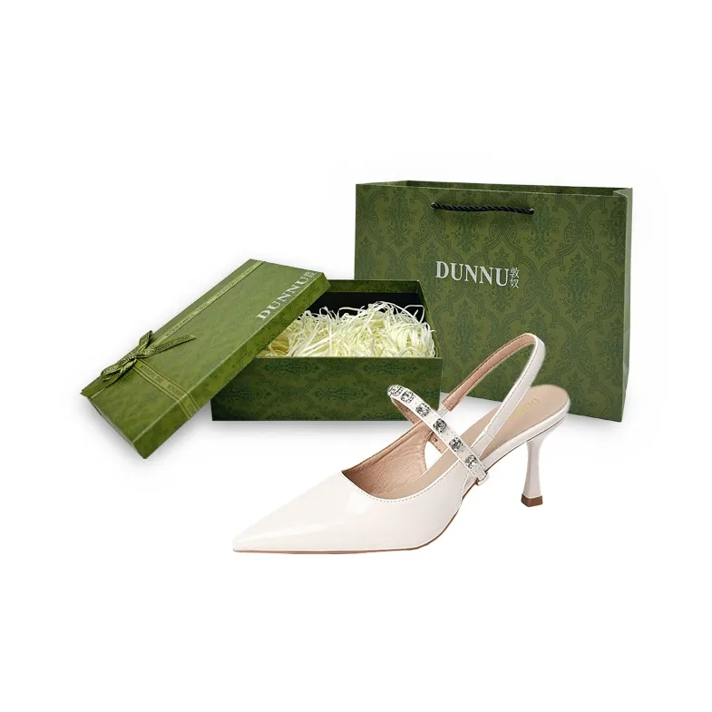 Dunnu Slim Heel High Heels 7CM Women's Nude-33