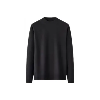 Red Bean Solid Color Crew Neck Pullover Sweater Men's