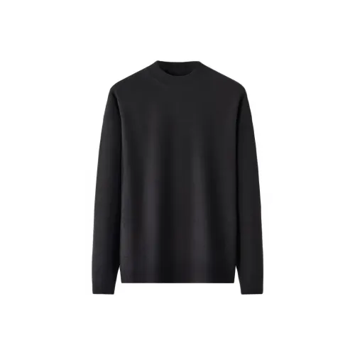 Red Bean Solid Color Crew Neck Pane Sweater Men's