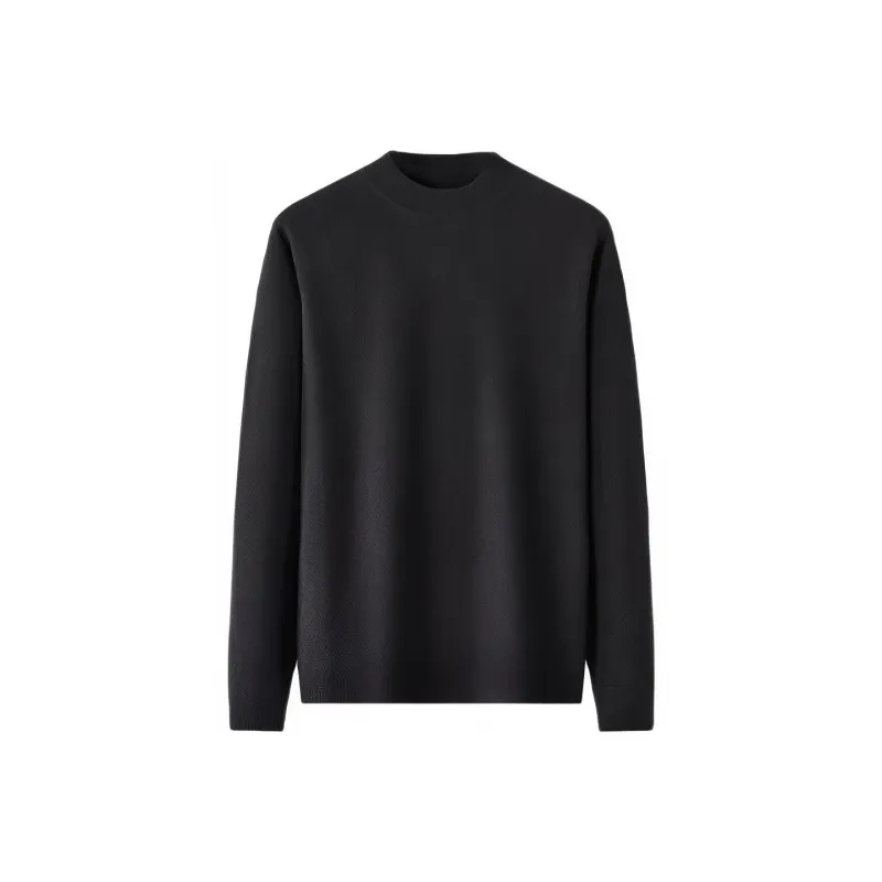 Red Bean Solid Color Crew Neck Pullover Sweater Men's-0