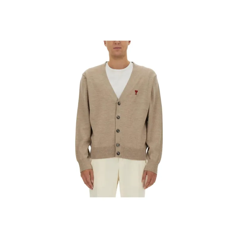 AMIPARIS Paris Ami De Coeur Logo Embroidered Buttoned Cardigan-0