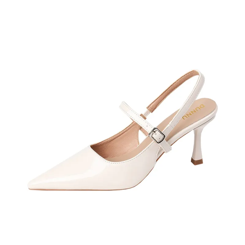 Dunnu Slim Heel High Heels 7CM Women's Nude-48
