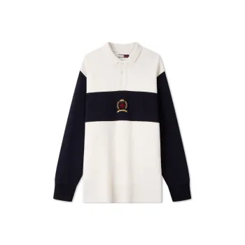 Tommy Hilfiger Polo Shirt Men's White Navy Blue Red Multicolor