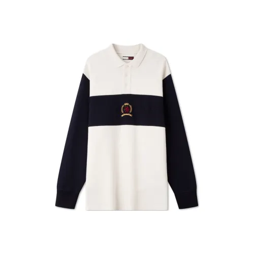 Tommy Hilfiger Polo Shirt Men's White Navy Blue Red Multicolor