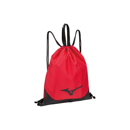 Mizuno Polyester Backpack Unisex Red & Black