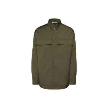 Valentino Logo Patch Drop Shoulder Overshirt