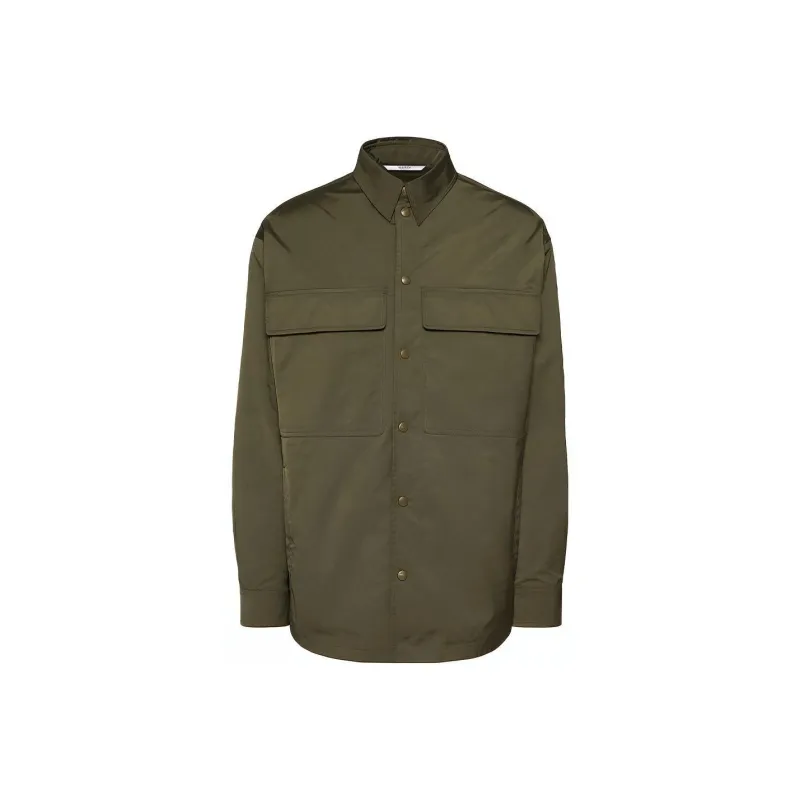 Valentino Logo Patch Drop Shoulder Overshirt-0