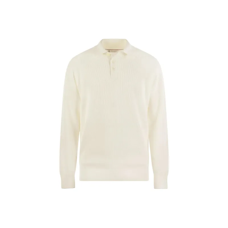 Brunello Cucinelli Long Sleeved Knitted Polo Jumper-0