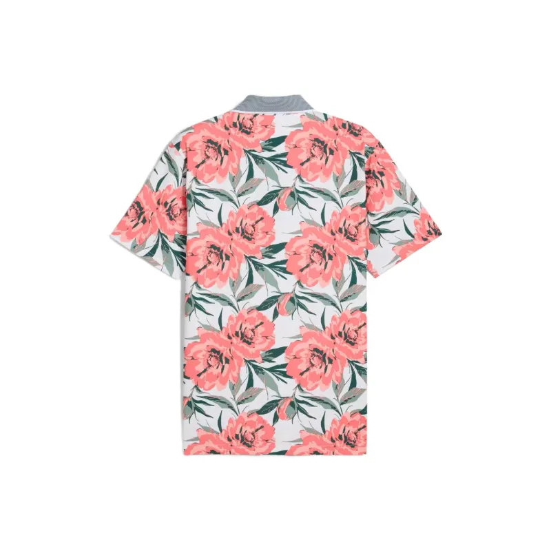 PUMA MATTRGolf T Shirt Men's Red And White Floral-1