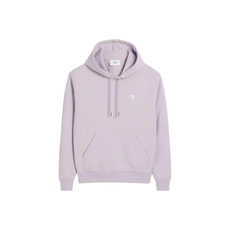 Ami Paris Ami De Coeur Logo Embroidered Drawstring Hoodie-0
