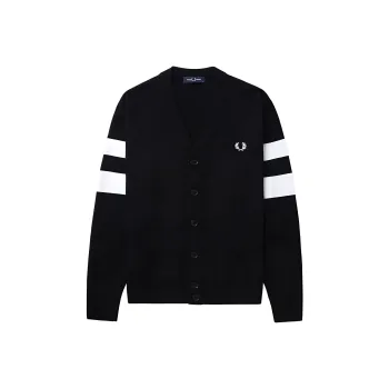 FRED PERRY Logo embroidered Button up Cardigan
