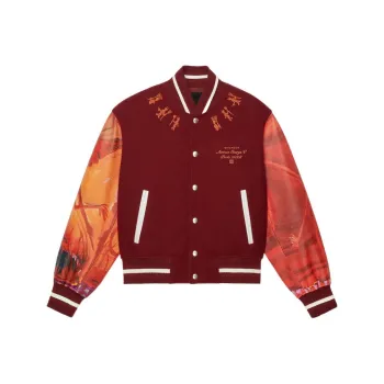 Givenchy Embroidered Mix Material Leather Bomber