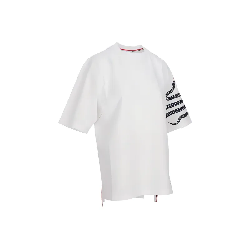 THOM BROWNE Snake Embroidered Crewneck T Shirt-2