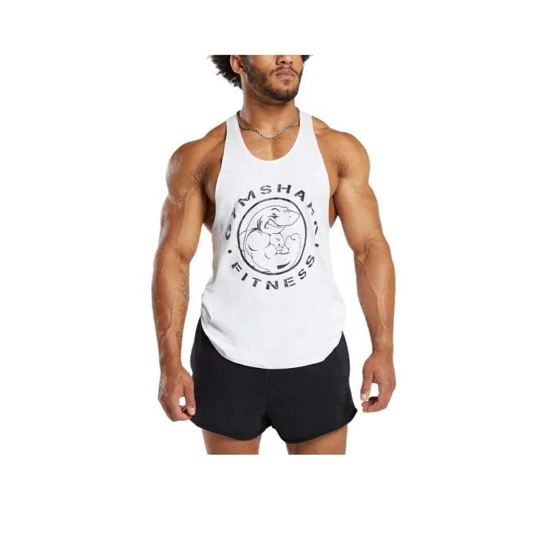 GYMSHARK LEGACY STRINGER Tank Top Men's White-0
