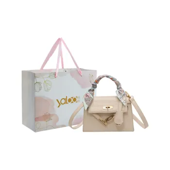 Yalu PU Handbag, Crossbody Bag Unisex Ecru/Black/Pink