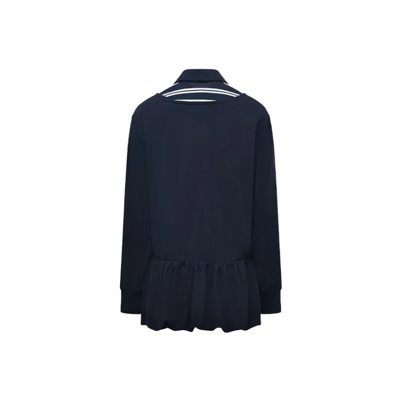 NUTH Long Sleeved Dress Women's Navy Blue-1