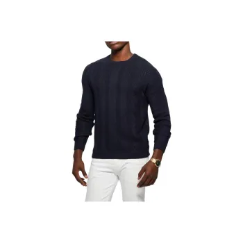 GUESS Eco Ethan Cable Knit Sweater Sweater Men's Marine Blue