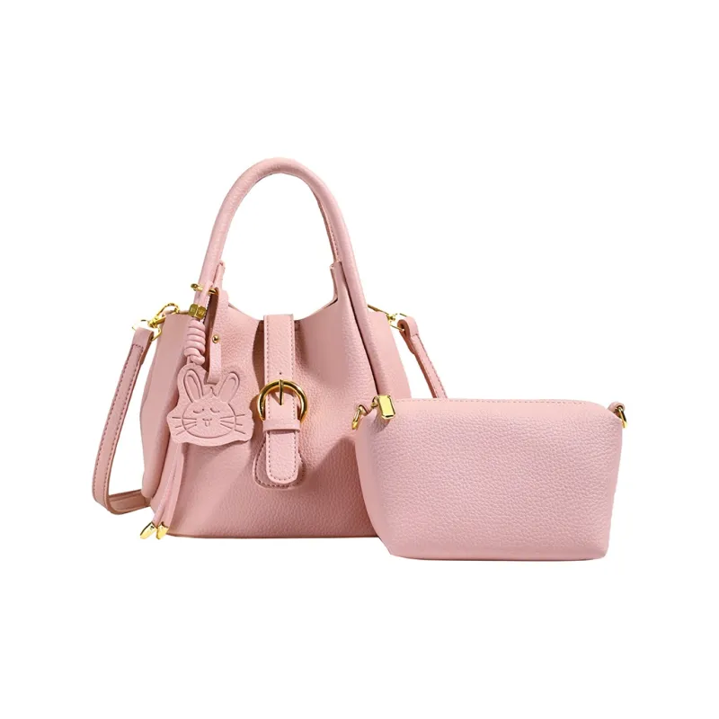 Yalu Pu Shoulder Bag, Crossbody Bag Unisex Ecru/Black/Apricot/Pink-15