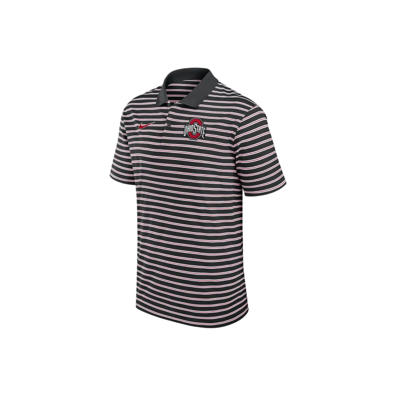 Nike Ohio State Buckeyes Primetime Victory Striped Men's Nike Dri FIT College Polo-0