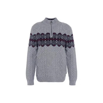 BARBOUR Alwinton Half Zip Jumper Sweater Men's Gray