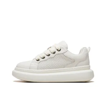 Meixi Abrasion Resistant Breathable Height Increasing Low Top Skateboard Shoes Men's White