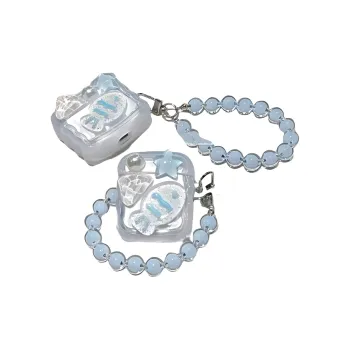 Beams Compatibility AirPods 1/2/3/AirPods Pro TPU Icy Clear Blue Headphone Cases