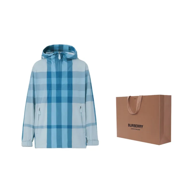 Burberry Check Packaway Half Zip Hooded Jacket-7