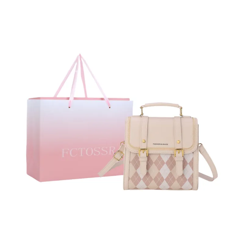 FCTOSSR PU Backpack Regular Women's Ecru/Black/Pink/Coffee-0