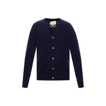 GUCCI Gg Embroidered Logo Cardigan