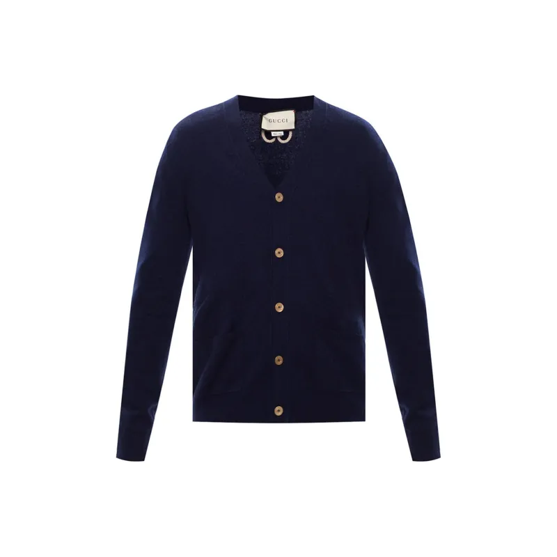 GUCCI Gg Embroidered Logo Cardigan-0