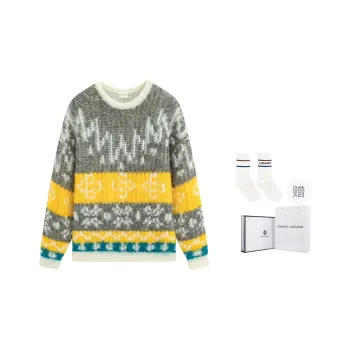 Charlie Luciano Sweater Unisex Gray Yellow