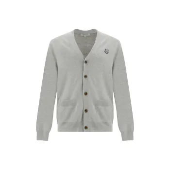 Maison Kitsune Fox Head Patch Knitted Cardigan