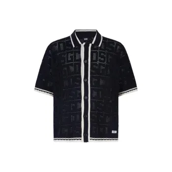 GCDS Monogram Macramé Knit Shirt