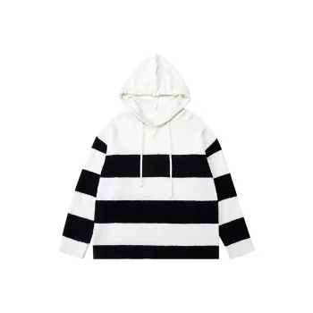 WAYNEXZAVIER Sweater Men's Black White Stripes