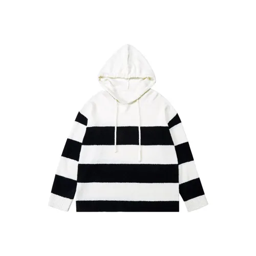 WAYNEXZAVIER Sweater Men's Black White Stripes