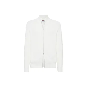 Brunello Cucinelli High Neck Knitted Zip Up Cardigan