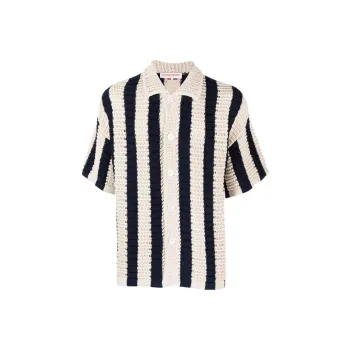 Orlebar Brown Thomas Stripe pattern Crochet Shirt
