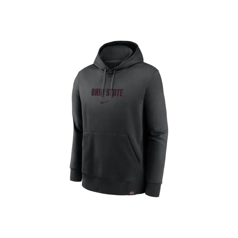 Nike Ohio State Buckeyes Statement Wordmark Lockup Heavyweight Men's Nike College Pullover Hoodie-0