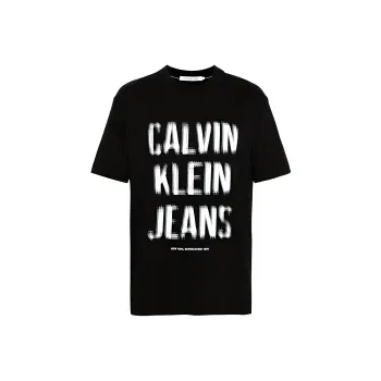 CALVIN KLEIN Erkek Illusion Logo T Shirt T Shirt Men's Black