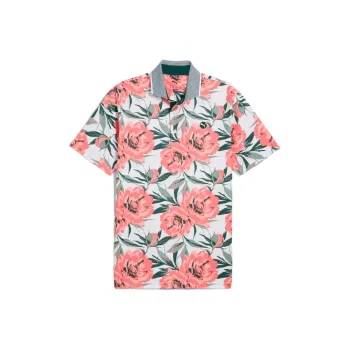 PUMA MATTRGolf T Shirt Men's Red And White Floral