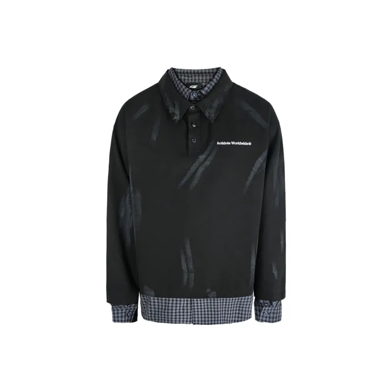 Antidote Worldwide Polo Shirt Unisex Faded Black-0